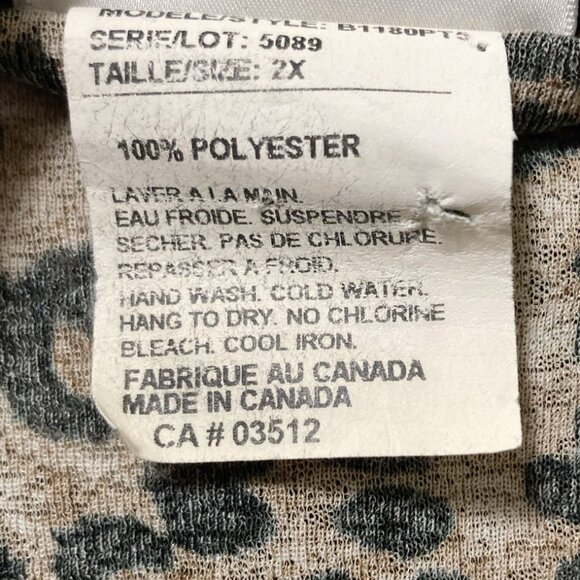 PREMIERE COLLECTION Plus-size leopard print v-neck sleeveless shirt XL 1X 2X top - Picture 10 of 12